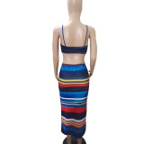 Summer new thread stripe dress long skirt