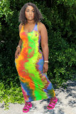 Colorful tie-dye fashion loose dress