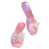 Fashion color diamond butterfly open toe flat shoes Plus size shoes