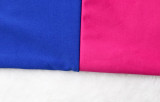Multicolor stitching large size U-neck sling ladies sleeveless long dress