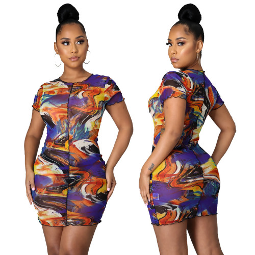 Fashion digital printing women's dress