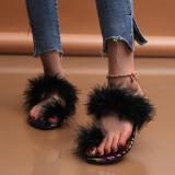 A pair of flat slippers Plus size shoes