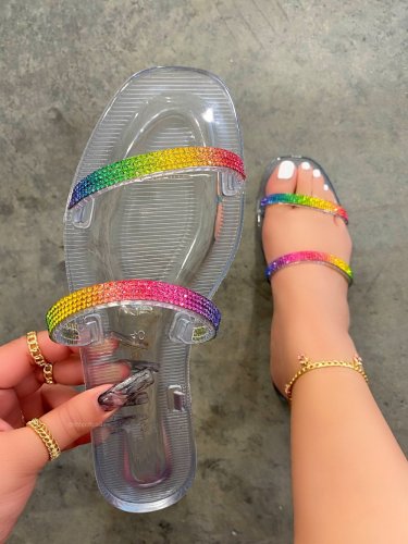 Pop sandals crystal laces color diamond Plus size shoes