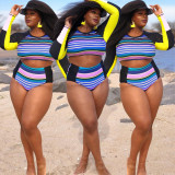 Fashion plus size women's sexy positioning printed swimsuit suit