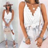 Sexy lace stitching sling top women's clothing