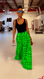 7 colors Printed casual letter wide leg skirt with pocket pants