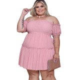 Large size women's waist irregular dress