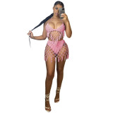 Ladies swimsuit sexy hand hook seaside blouse knitted casual swimsuit suit