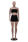 Summer new high-waist lace-up fashion casual shorts and chest wrap suit