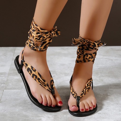 Leopard print flat bottom Plus size shoes
