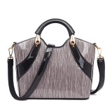 Fashionable contrast patent leather one shoulder Crossbody Bags