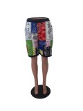 Net Red Big seller print fashion casual double pocket shorts