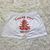 Net Red Sexy ladies tight shorts pattern printed shorts yoga pants