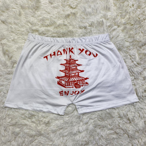 Net Red Sexy ladies tight shorts pattern printed shorts yoga pants