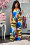 Fashionable European and American women's casual tie-dye jumpsuit