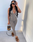 Women's pit strip wrapped chest strappy jumpsuit trousers