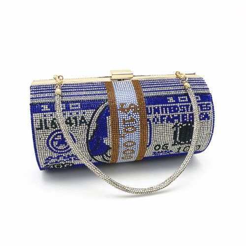 Full drill cylinder inlaid with Diamond Fashion Bags (With metal chain)