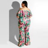 Plus size women's 2021 summer new printed suit