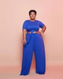 Plus size women's fashion casual sports mopping two-piece suit