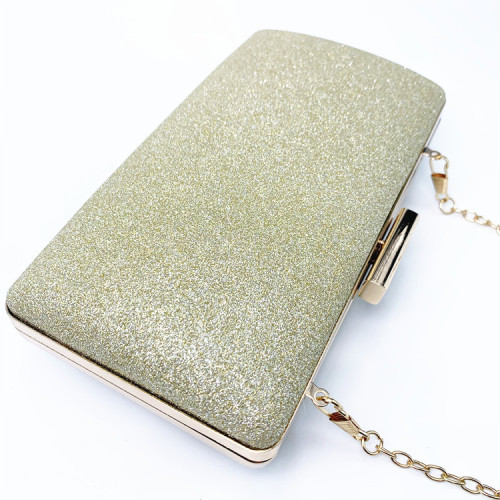 Fashion shiny gold powder frosted evening bag clutch bag ladies banquet small clutch small square bag
