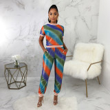 Casual fashion digital printing sports suit two-piece suit