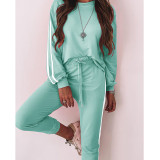 Women's Sweater Two-piece Fashion Loose Long Sleeve Casual Suit