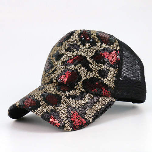 Trendy Leopard Print Breathable Mesh Cap hats