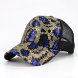 Trendy Leopard Print Breathable Mesh Cap hats