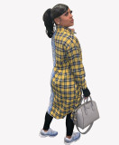 Cotton women's clothing, long-sleeved plaid double-piece, lapel single-row cardigan shirt