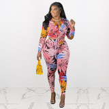 Plus size women's clothing printed bandage slim fit sexy two-piece suit