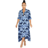 Fall sexy women's hot styles on behalf of the French camouflage buttoned long skirt