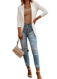 Women's lapel cardigan solid color suit jacket women 2021 summer new chic small top