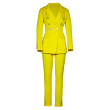 2021 autumn new fashion women's temperament casual suit jacket straight pants two-piece suit
