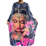 Fall plus size women's loose dress sexy casual print big swing round neck