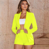 Women's new slim solid color lapel suit jacket temperament fashion shorts small suit suit women