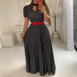 Summer plus size sexy fashion digital printing fashion style big swing skirt dress