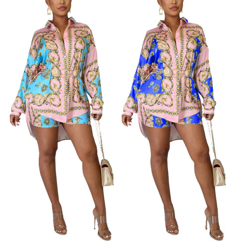 Casual fashion digital printing suit two-piece suit
