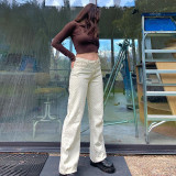 2021 new slim slimming ladies casual pants personality wash pattern jeans women