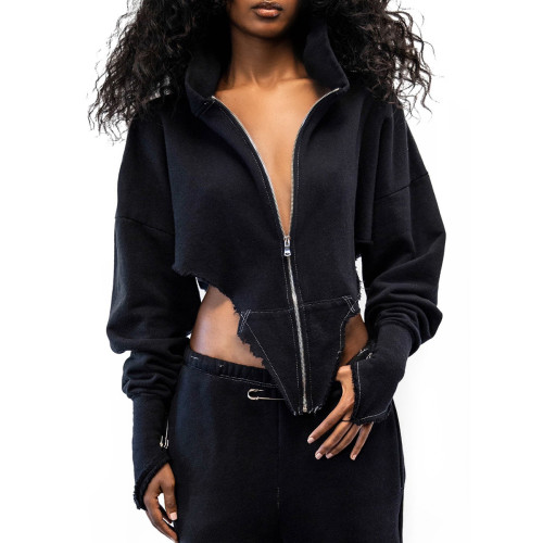 2021 autumn women's cardigan hooded design sense niche jacket trendy ins women loose sweater women