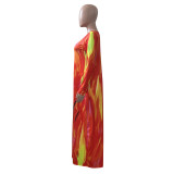 Fall/Winter Women's Printed Long Sleeve Pocket Dress