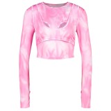 Women's 2021 new tie-dye printing long-sleeved t-shirt, women's bottoming shirt, knitwear, spring and summer