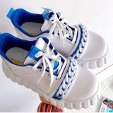 Autumn thick-soled lace-up casual single shoes large size women's shoes
