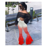 Fall 2021 new autumn women's gradient color flared wide-leg pants