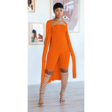 Women's autumn and winter new solid color split sexy one-piece shorts two-piece suit