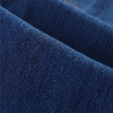 Ins girls' set 2021 autumn new trend children's long sleeve letter Top + pierced jeans two-piece set