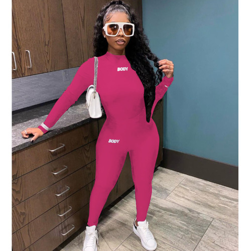 Casual letter printing multicolor sports two-piece set
