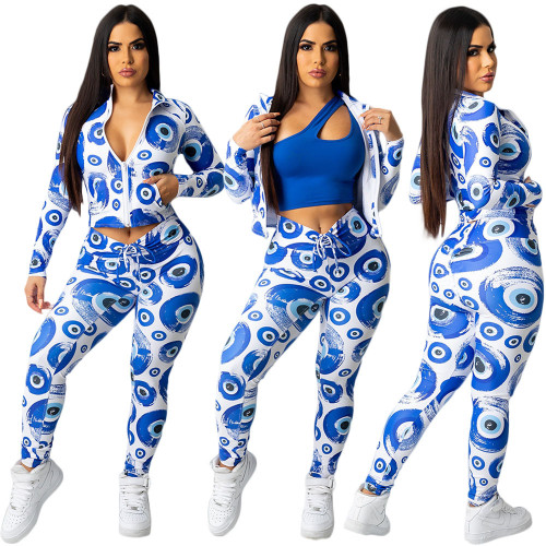Printed leisure sports suit autumn