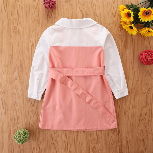 2021 autumn new dress Korean girls' long sleeve patchwork skirt fashion girls' skirt