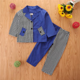 Ins girls gentleman suit 2021 autumn new foreign style children's clothes long sleeve two-piece set