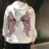 Autumn and winter fashion women's printed casual hooded sweater with letters